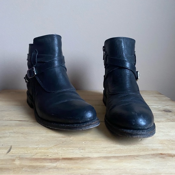 Frye Jayden Cross Strap Leather Boots - Picture 11 of 12